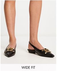 Raid Wide Fit - Flat Shoes With Gold Buckle - Lyst