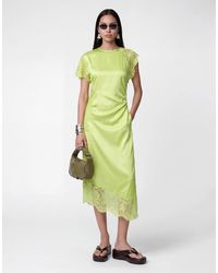 Noisy May - Satin Maxi Dress With Lace Details - Lyst