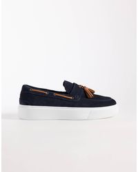 ASOS - – loafer mit bommel und cupsohle aus em wildleder mit hellbraunem lederdetail - Lyst