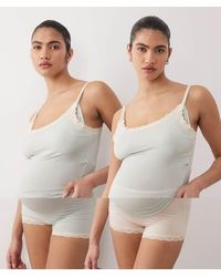 Lindex - Pack De 2 Braguitas De Color Melocotón Y Cerceta De Tejido Muy Suaves De Maternity - Lyst