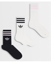 adidas Originals - 3 Pack Three Stripe Crew Socks - Lyst