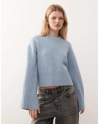 Monki - Crew Neck Knitted Jumper - Lyst