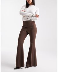 ASOS - Pantalones De Sastre Marrones De Corte Muy Acampanado De (Parte De Un Conjunto)-Neutro - Lyst