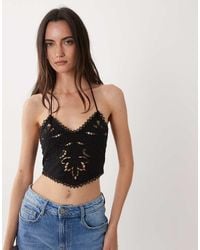 Miss Selfridge - Cut Work Bra Top - Lyst