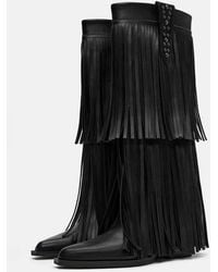 Pull&Bear - Bottes à talon haut et franges - Lyst