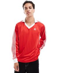 adidas Originals - – langärmliges pikee-polohemd - Lyst