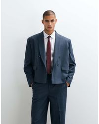ASOS - Double-Breasted Boxy Colbert Met Sjaalkraag En Overslag - Lyst