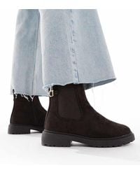 New Look - Faux Suede Chunky Chelsea Boot - Lyst