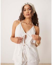 esmé studios - Esmee Exclusive Tie Front Halter Beach Top Co-ord - Lyst