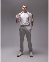 TOPMAN - – hochwertige, schmal zulaufende anzughose aus wollmix - Lyst