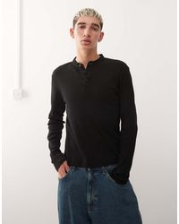 Reclaimed Vintage - Muscle Fit Long Sleeve Henley T-shirt - Lyst