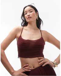 TOPSHOP - Plisse Cowl Cropped Cami - Lyst