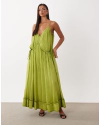 ASOS - Smock Cami Maxi Dress With Tie Side Detail - Lyst