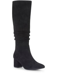SEQWL - Long Slouch Knee High Boots Pointed Toe With Mid Block Heel - Lyst