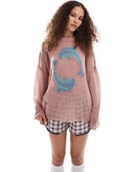 The Ragged Priest - Oversized Open Knit Dolphin Knitted Jumper - Lyst