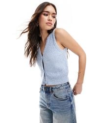 ONLY - Pull sans manches en maille texturée - clair - Lyst