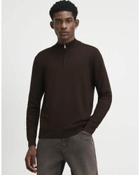 River Island - Slim Fit Half Zip Jumper - Lyst