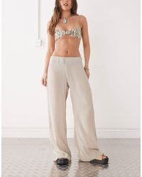 Weekday - Wide Leg Plisse Trousers - Lyst