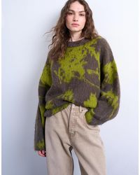 TOPSHOP - Knit Blurred Floral Sweater - Lyst