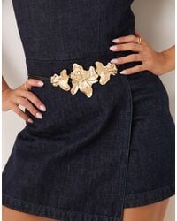 ASOS - Faux Leather Rope Tie Belt With Abstract Floral Buckle - Lyst