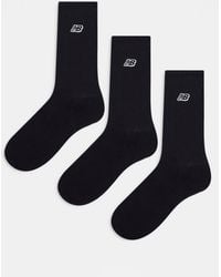 New Balance - Embroidered Logo Crew Socks 3 Pack - Lyst