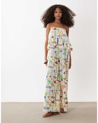 ASOS - Double Layer Strapless Jumpsuit - Lyst