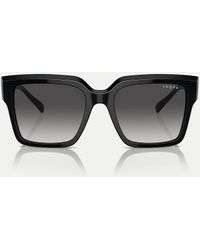 Vogue - Occhiali Da Sole Squadrati Neri Con Lenti Grigie - Lyst