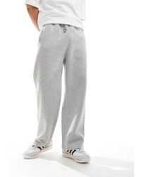Pull&Bear - Joggingbroek Van Zware Stof Met Wijde Pijpen - Lyst