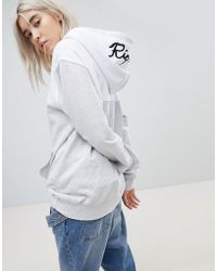 RIPNDIP Ripndip Oversized Hoodie With Embroidered Logo Hood Co-ord - Gray