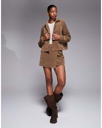 Kaiia - Exclusive Faux Suede Wrap Detail Mini Skirt - Lyst