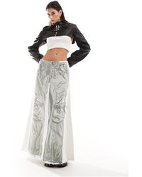 Weekday - Anaheim Denim Midaxi Skirt With Jeans Graphic Print - Lyst