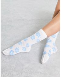 ASOS Socks With Hibiscus Print - Multicolor