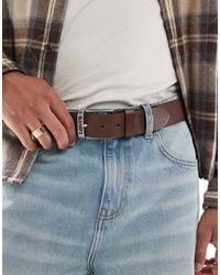 Levi's - Duncan - ceinture en cuir avec boucle à logo - foncé - Lyst