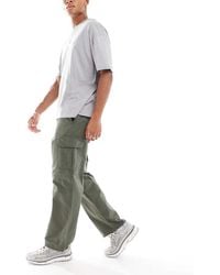 New Look - Pantaloni Cargo Vestibilità Comoda Color Kaki Scuro - Lyst