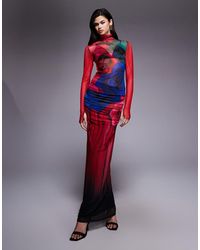 AFRM - Bevin Mesh Ruched Maxi Skirt Co-Ord - Lyst