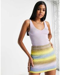 Jdy - Top De Tirantes Con Cuello De Pico De Punto De -Morado - Lyst