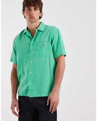 Polo Ralph Lauren - Icon Logo Short Sleeve Seersucker Linen Look Shirt - Lyst