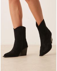 ASOS - Remedy - bottes à talon style western en suédine - Lyst