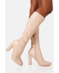 Public Desire - Christina Pu Pointed Toe Block Heel Knee High Boots - Lyst