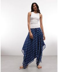 Reclaimed Vintage - Ruched Midi Skirt With Asymmetric Hem - Lyst