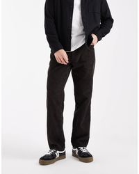 ASOS - Pantalones Cargo Marrones De Corte Recto De Pana De - Lyst