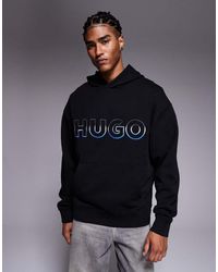 HUGO - Nogudi Graduated Logo Print Hoodie - Lyst