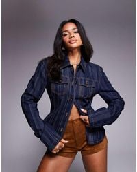 Lioness - Rider Cinch Detail Denim Jacket - Lyst