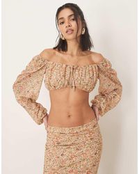 ASOS - Top Corto De Manga Larga Y Estilo Mesonera Con De (Parte De Un Conjunto) - Lyst