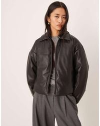 JJXX - Faux Leather Zip Jacket - Lyst