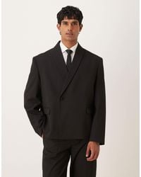 ASOS - Tonal Metallic Striped Boxy Shawl Lapel Suit Jacket - Lyst