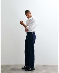 ASOS - Tailored Linen Rich Straight Leg Trousers - Lyst