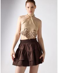 Glamorous - Smocked Ruffle Mini Skirt - Lyst