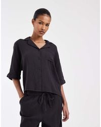 ONLY - Overhemd Van Kaasdoek Met Knoopsluiting - Lyst