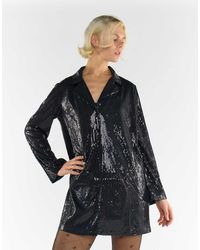 Glamorous - Relaxed Lapel Collar Shirt Dress - Lyst